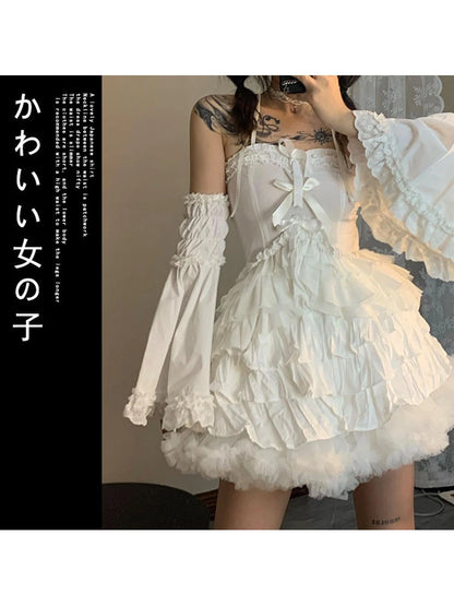 Spider Web Wave Sleeveless Slit Dress