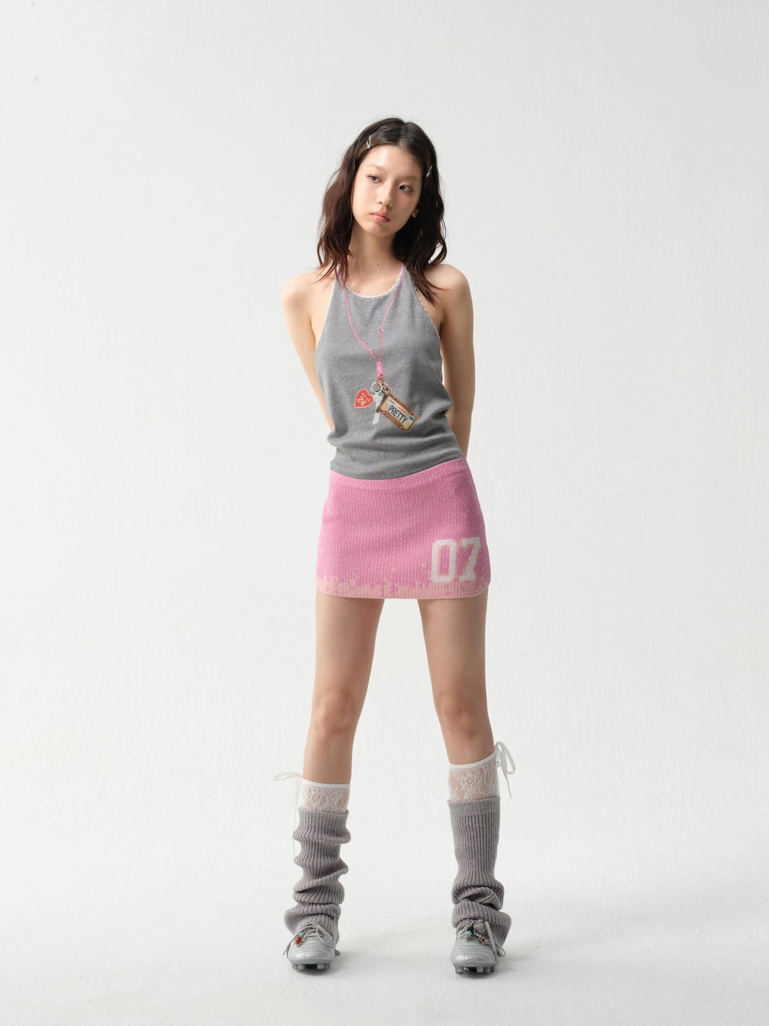 Adjustable Lace Trim Halter Top With Backless Design