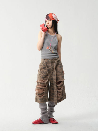 Adjustable Lace Trim Halter Top With Backless Design