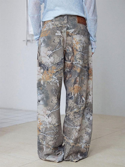 wii wil Bear Camo Washed Distressed Cargo Women&