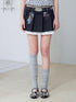 wii wil Black Charm Print Faux Two Piece A Line Women&
