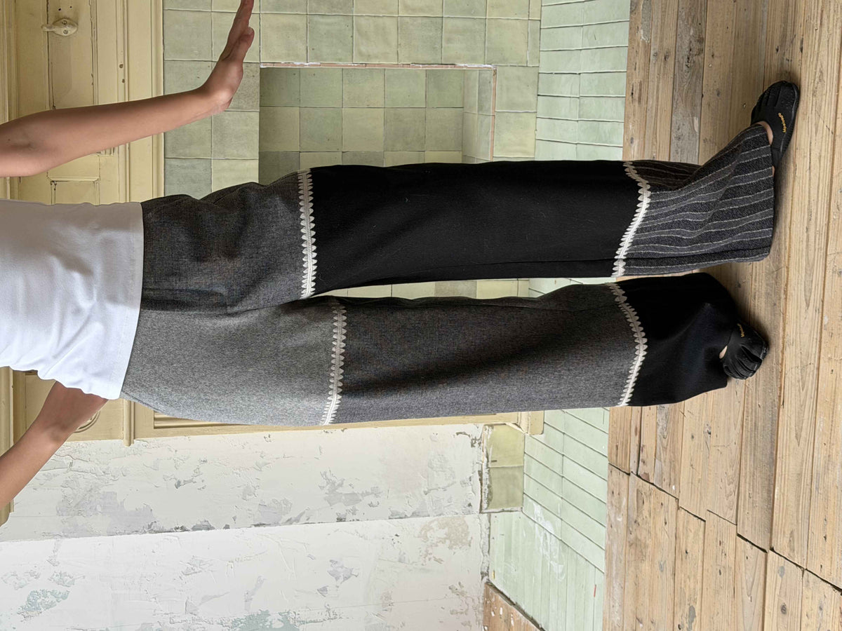 wii_wil_Black_Grey_Shell_Embroidery_Multi_Color_Spliced_Wool_Women&