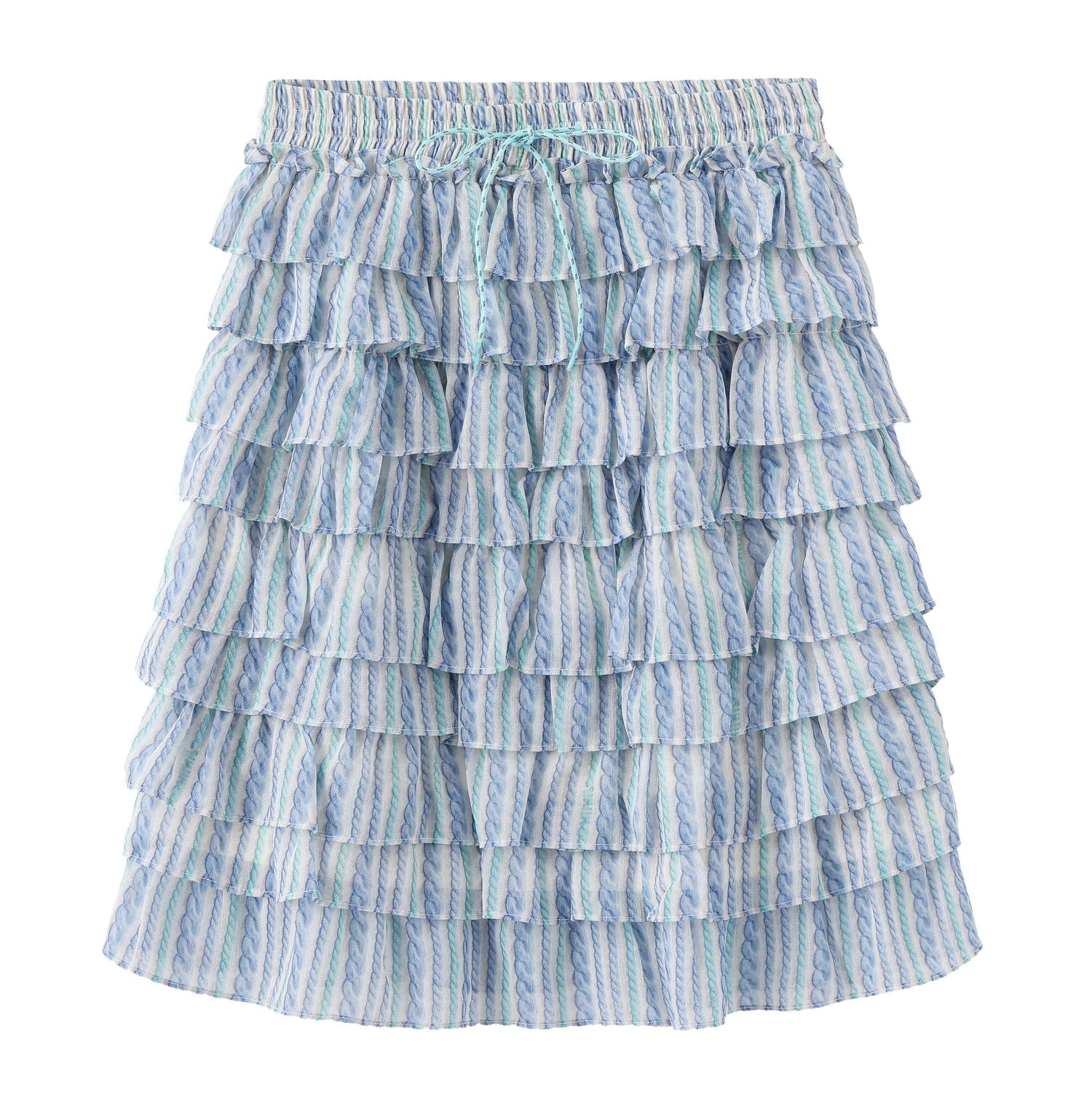 wii_wil_Blue_White_Striped_Asymmetric_Tiered_Print_Women&