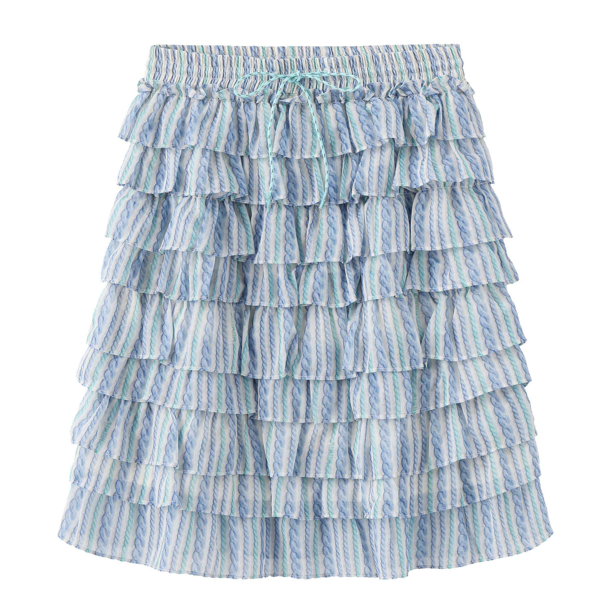 wii_wil_Blue_White_Striped_Asymmetric_Tiered_Print_Women&