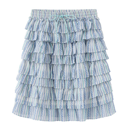 wii_wil_Blue_White_Striped_Asymmetric_Tiered_Print_Women&
