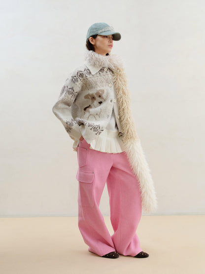 wii wil Cat Fox Terrier Fair Isle Jacquard Women&