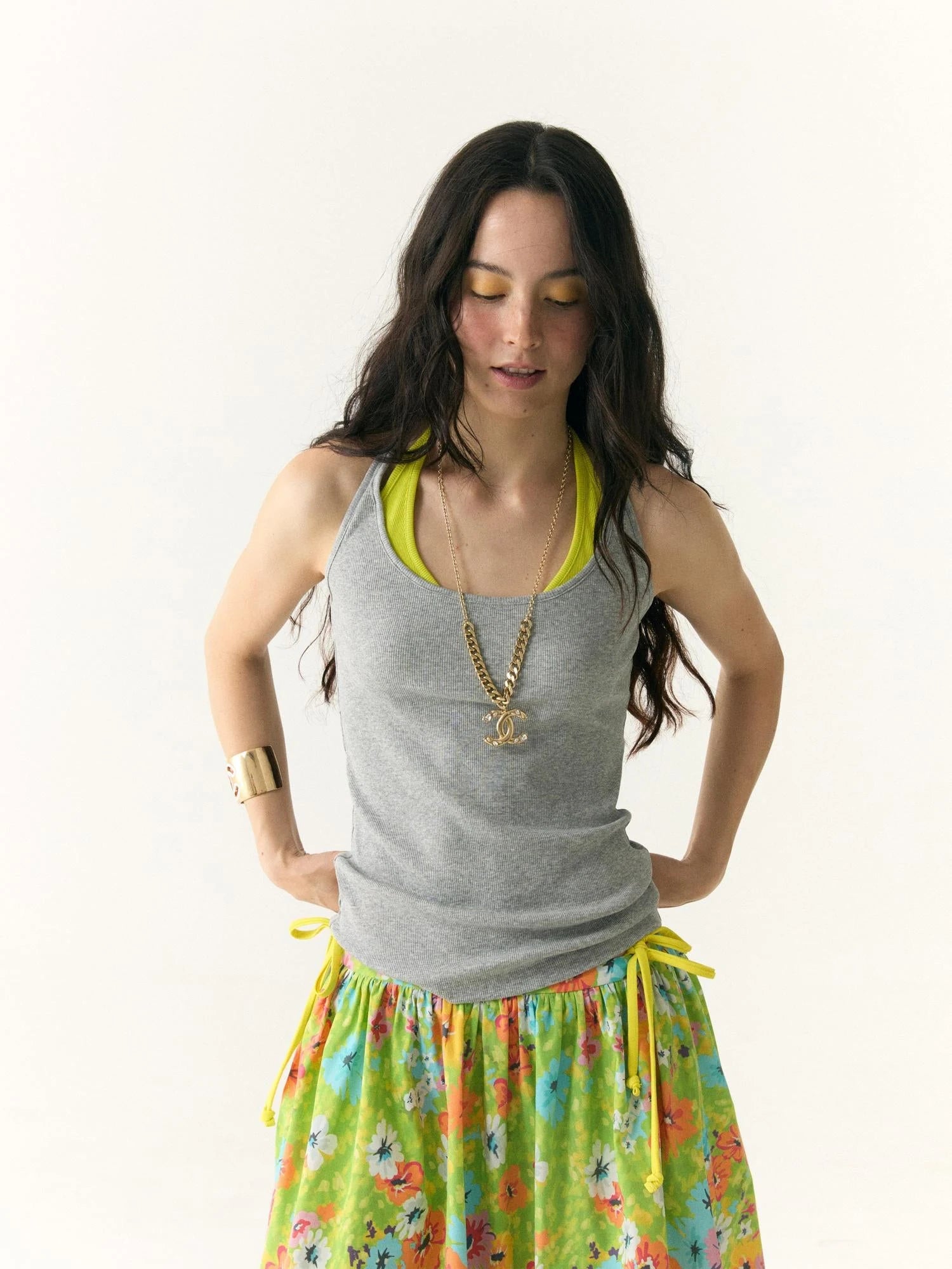 Contrast Trim Layered Tank Top