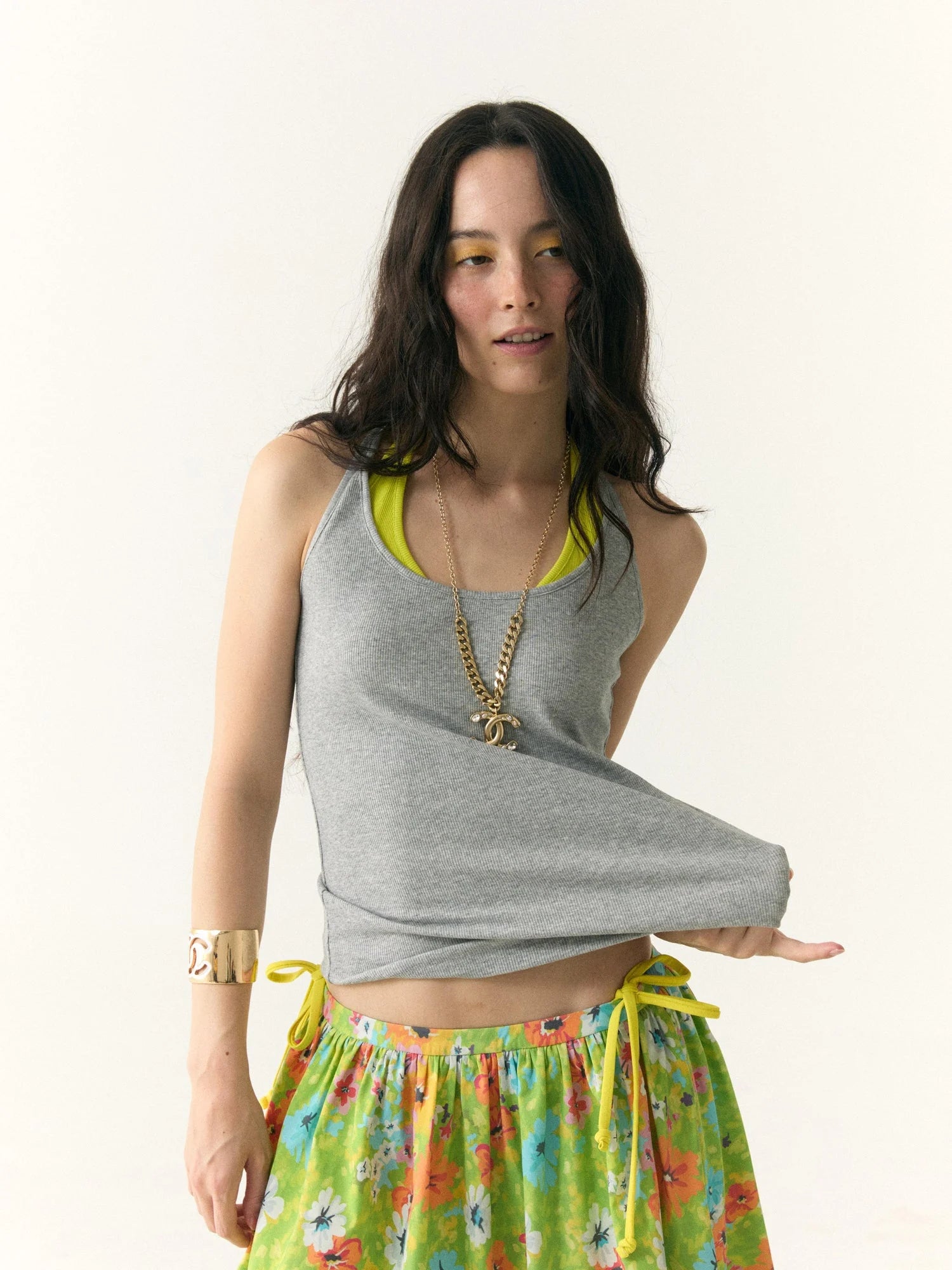 Contrast Trim Layered Tank Top