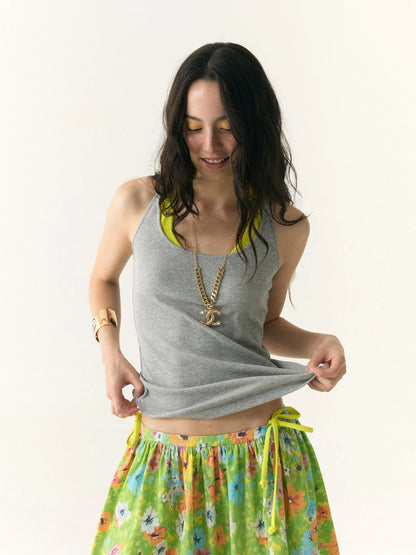 Contrast Trim Layered Tank Top