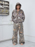 wii wil Cropped Camo Bear Print Lettering Women&