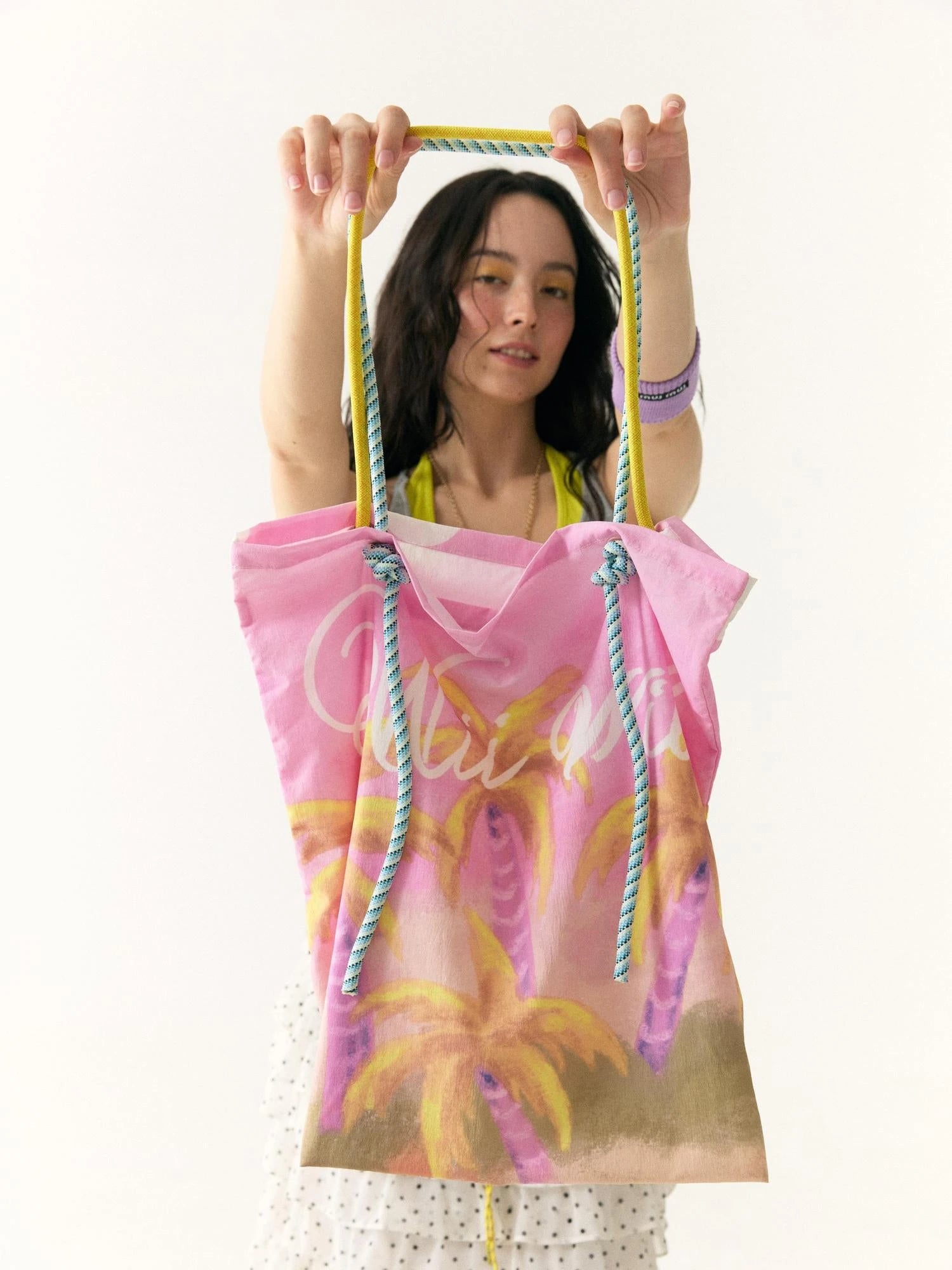 Double Sided Palm Print Shoulder Bag