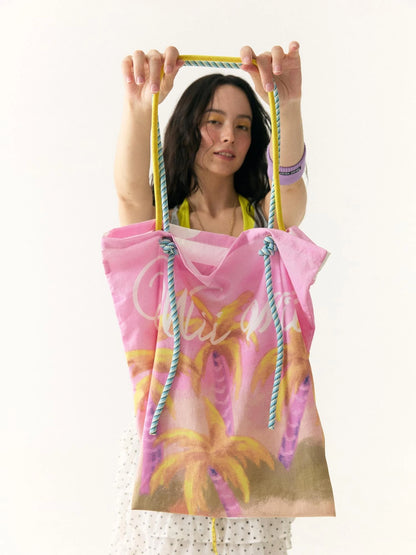 Double Sided Palm Print Shoulder Bag