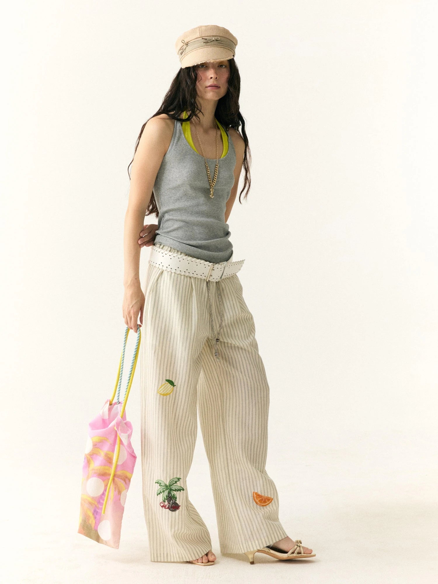 Double Sided Palm Print Shoulder Bag