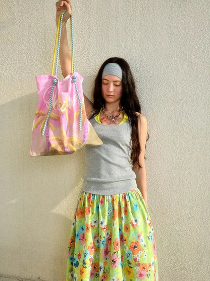 Double Sided Palm Print Shoulder Bag