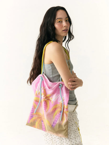 Double Sided Palm Print Shoulder Bag