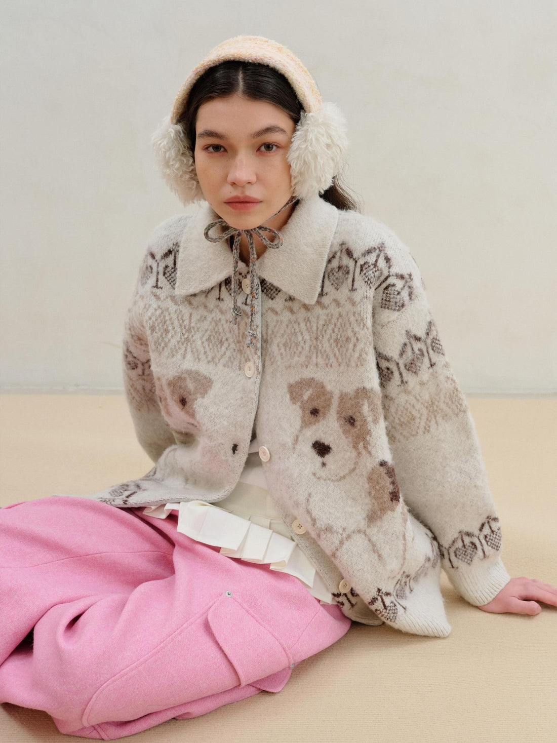 wii wil Double Tone Wool Blend Winter Ear Muffs