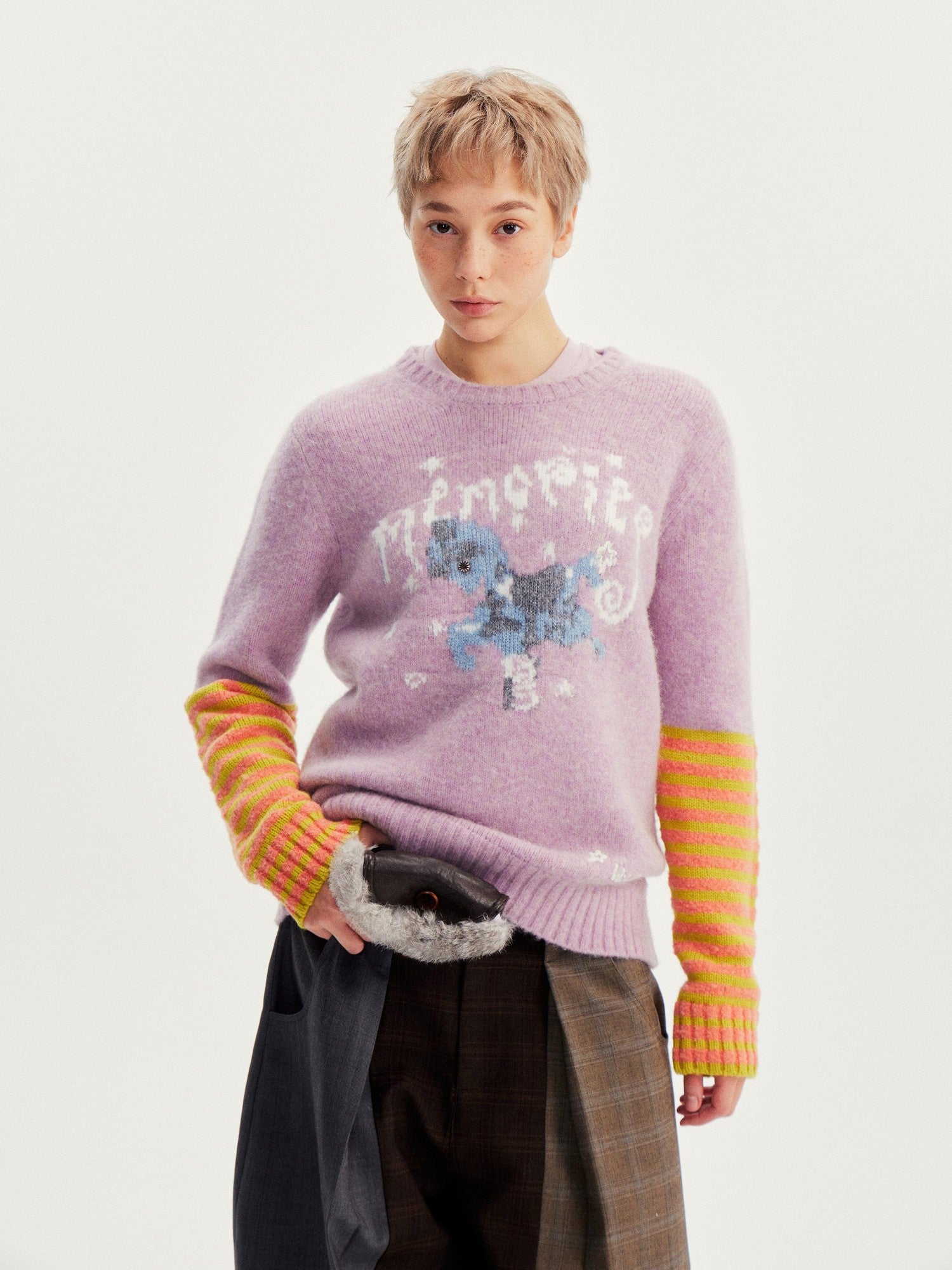 wii wil Dreamy Colorblock Pony Jacquard Women&