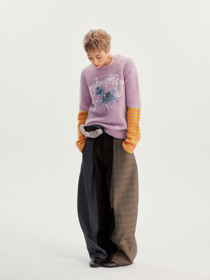 wii wil Dreamy Colorblock Pony Jacquard Women&