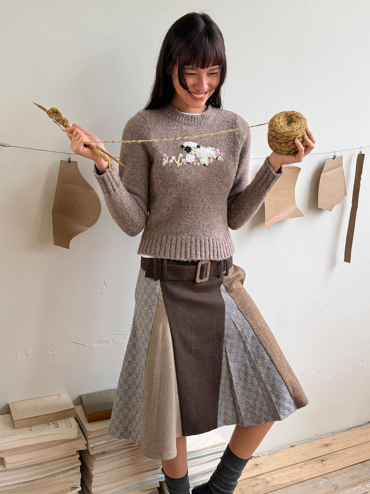 wii_wil_Floral_Lamb_Embroidered_Jacquard_Knit_Women&