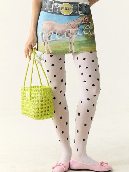 Floral Print Safety Shorts Skirt with Detachable Belt