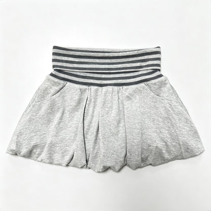 wii_wil_Gray_Striped_Waistband_Ruched_Bubble_Hem_Women&