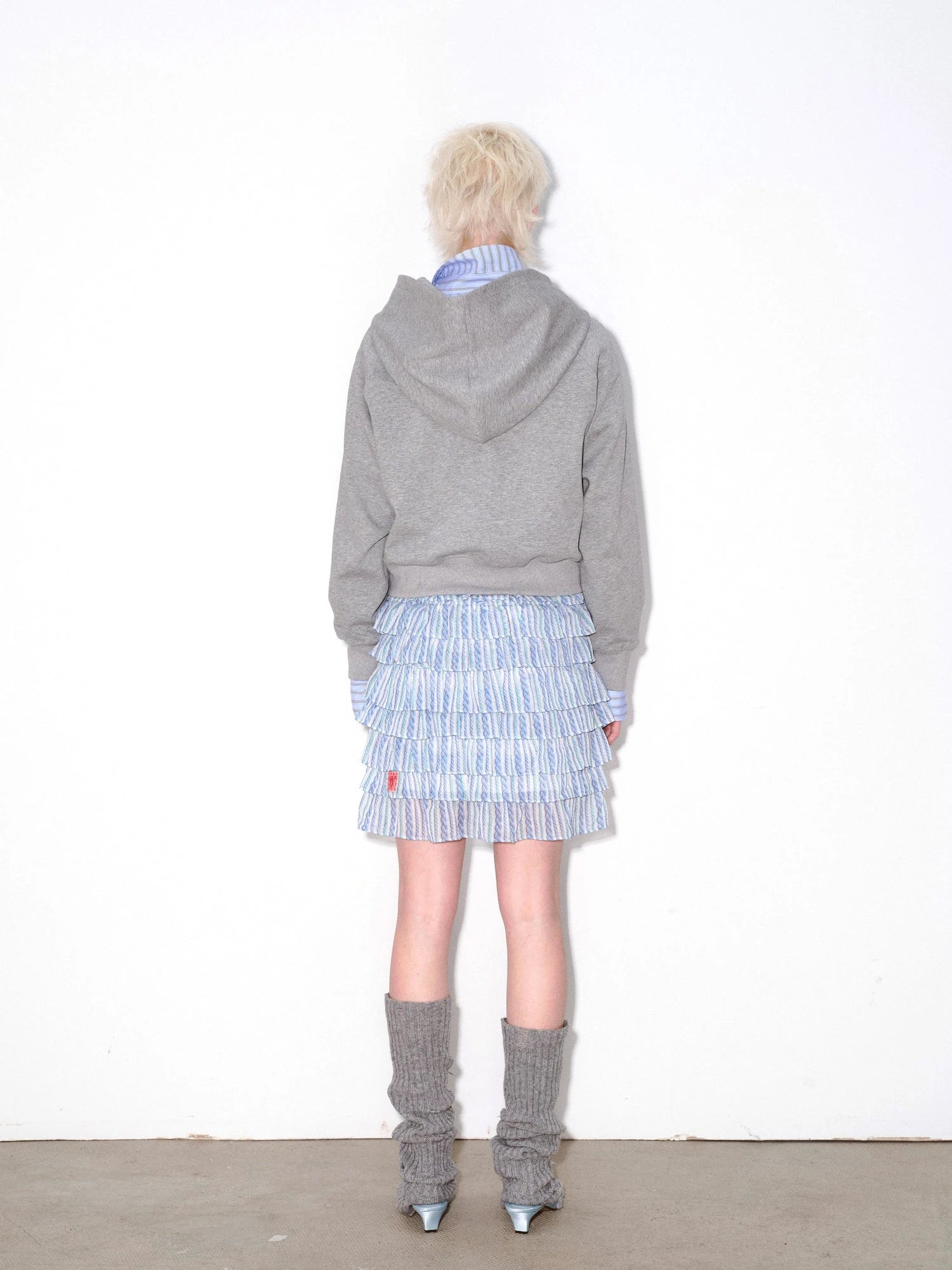 Hooded Sweatshirt With Dog Pocket Heather Gray