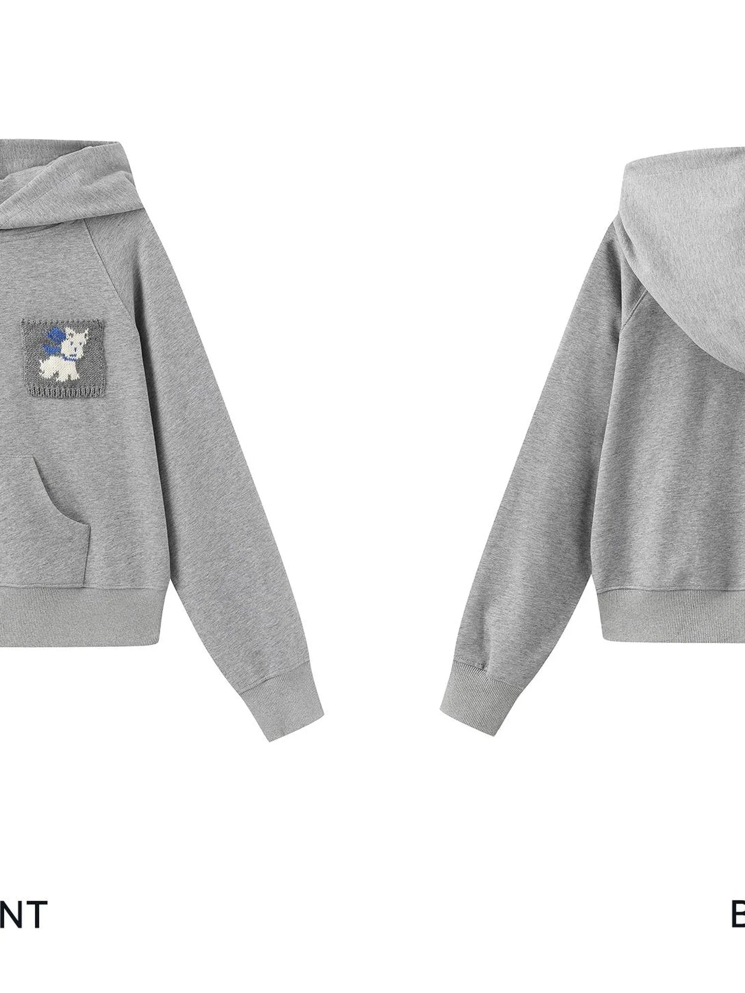 Hooded Sweatshirt With Dog Pocket Heather Gray