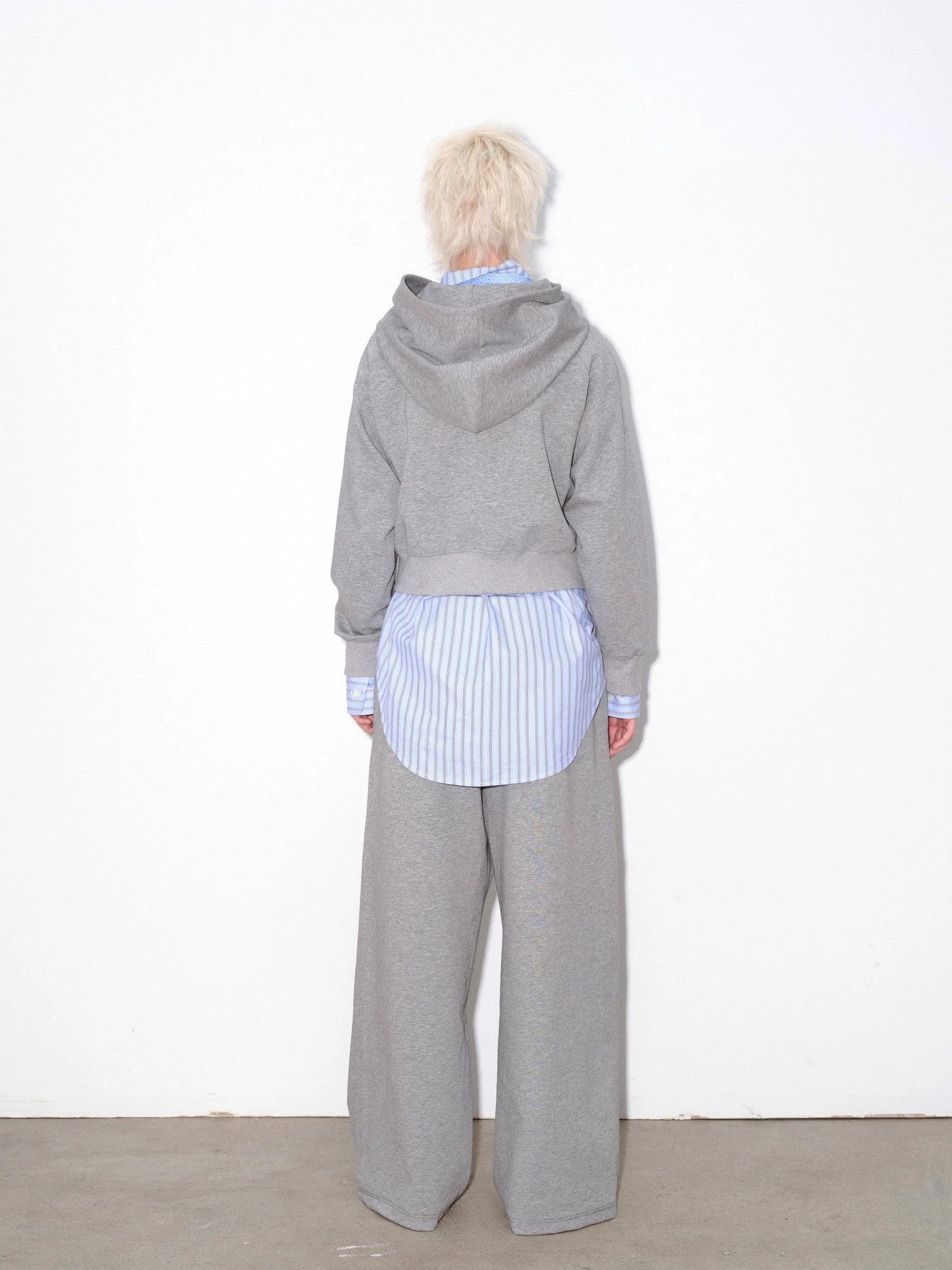 Hooded Sweatshirt With Dog Pocket Heather Gray