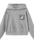 Hooded Sweatshirt With Dog Pocket Heather Gray