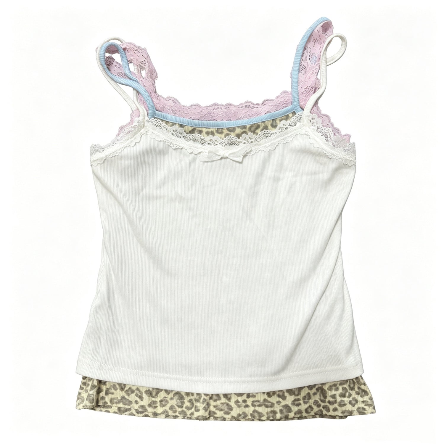 wii_wil_Leopard_Lace_Strap_Colorblock_Faux_Three_Piece_Layered_Women&