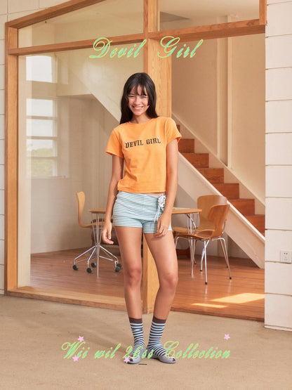 wii wil Mint Green Devil Girl Lettering Women&