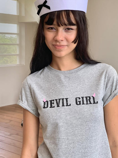 wii wil Mint Green Devil Girl Lettering Women&