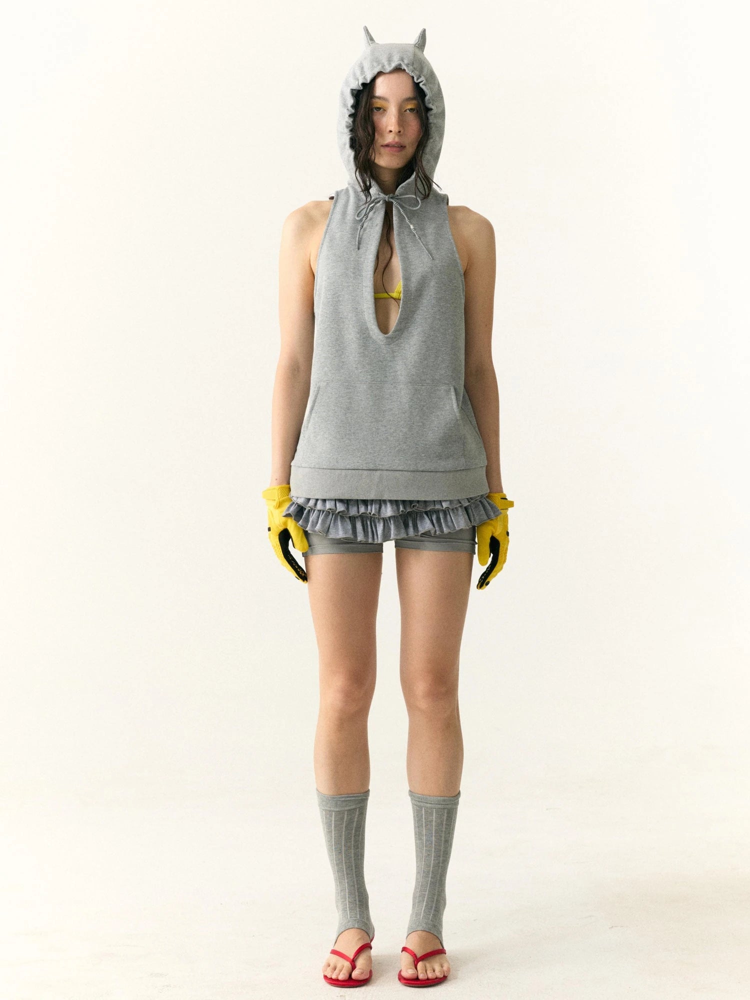 Multilayer Lace Hem Yoga Leggings With Tiered Skirt