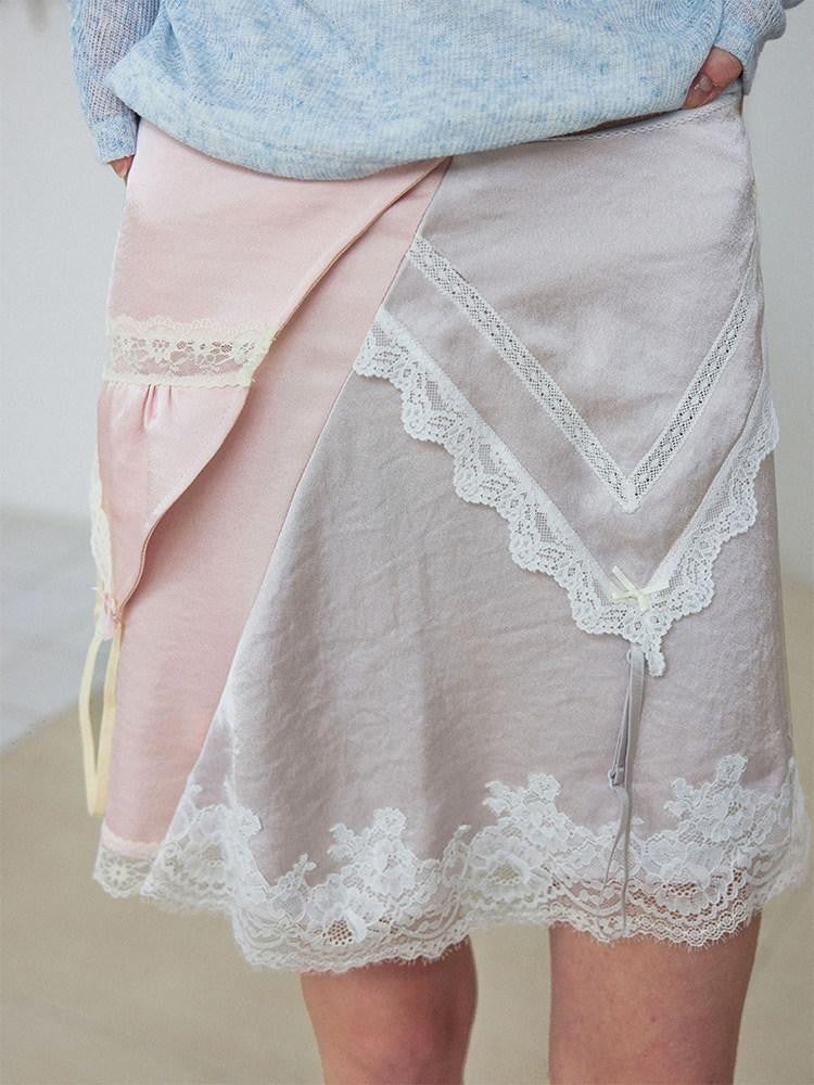 wii wil Pale Lilac Reversible Deconstructed Strappy Lace Trim Women&
