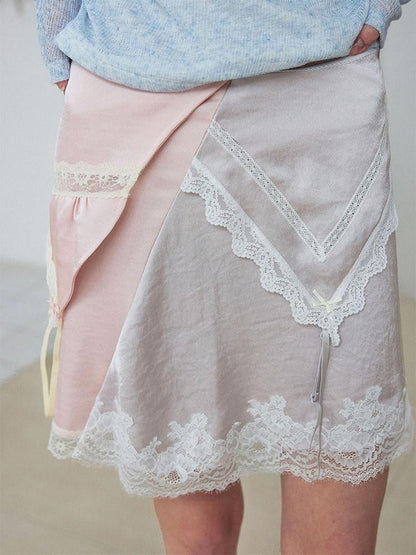 wii wil Pale Lilac Reversible Deconstructed Strappy Lace Trim Women&