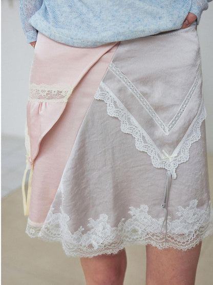 wii wil Pale Lilac Reversible Deconstructed Strappy Lace Trim Women&