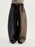 wii wil Plaid Patchwork Curved Leg Cleanfit Women&