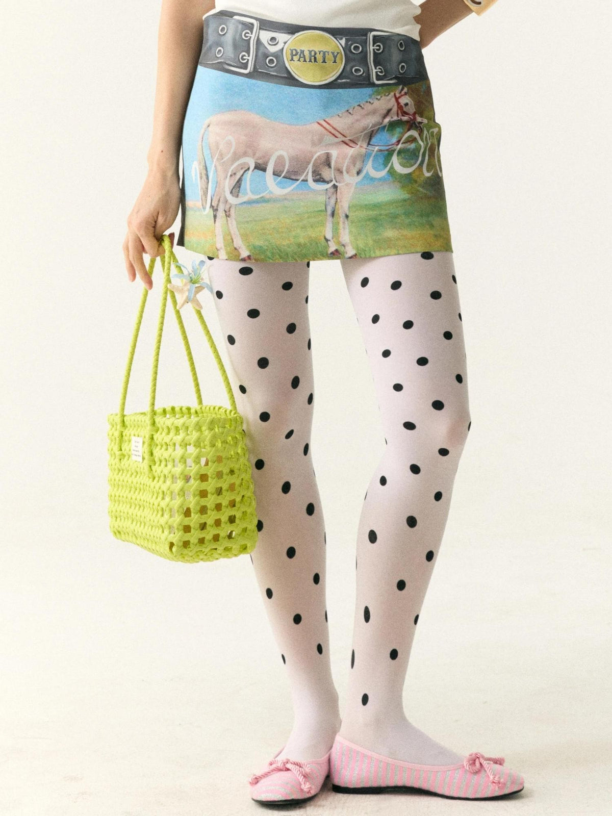 wii wil Printed A Line Mid Waist Women&
