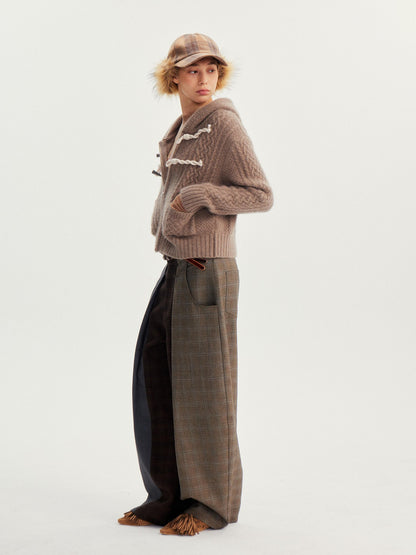 wii wil Raccoon Fur Trim Zip Toggle Cropped Women&