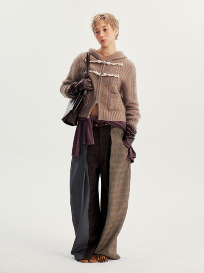 wii wil Raccoon Fur Trim Zip Toggle Cropped Women&