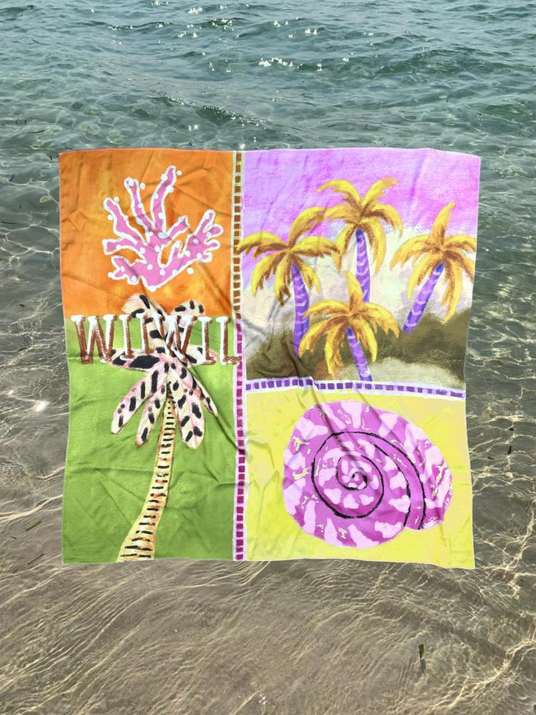 wii wil Tropical Coconut Tree Print Bandana Scarf