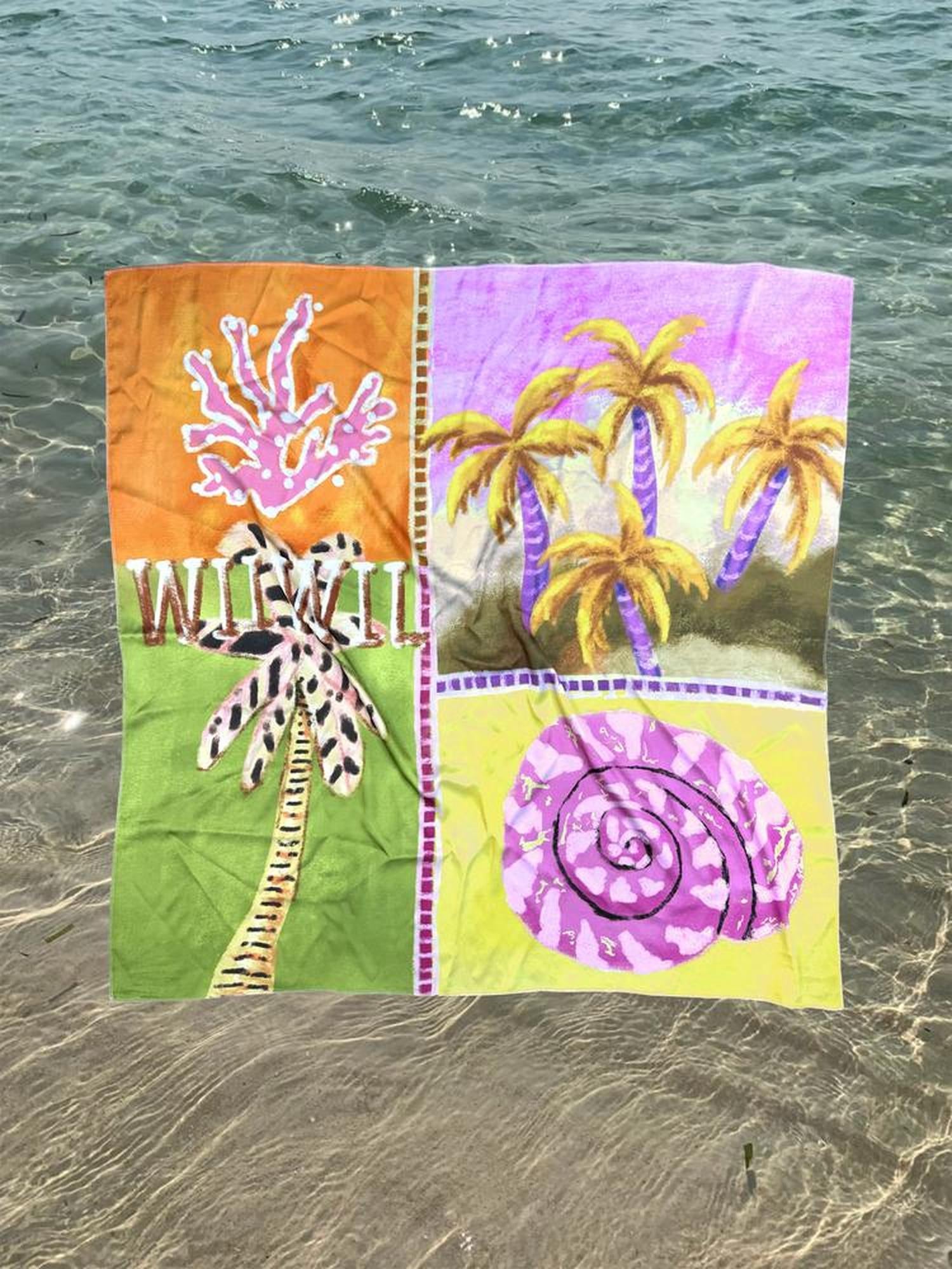 wii wil Tropical Coconut Tree Print Bandana Scarf