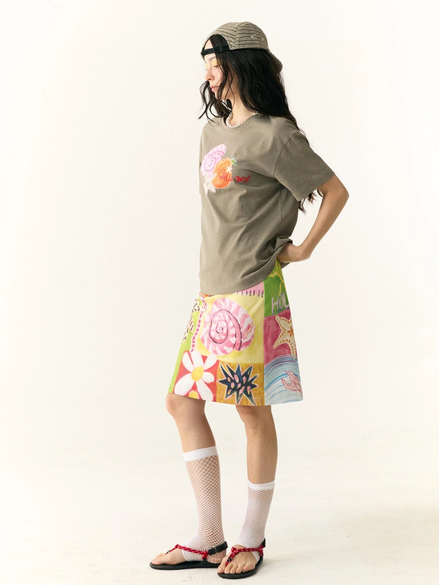 Two Sided Floral Print Summer Skirt