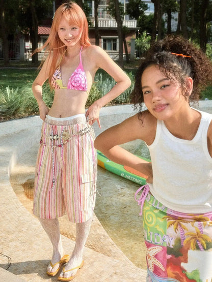 Two Sided Floral Print Summer Skirt