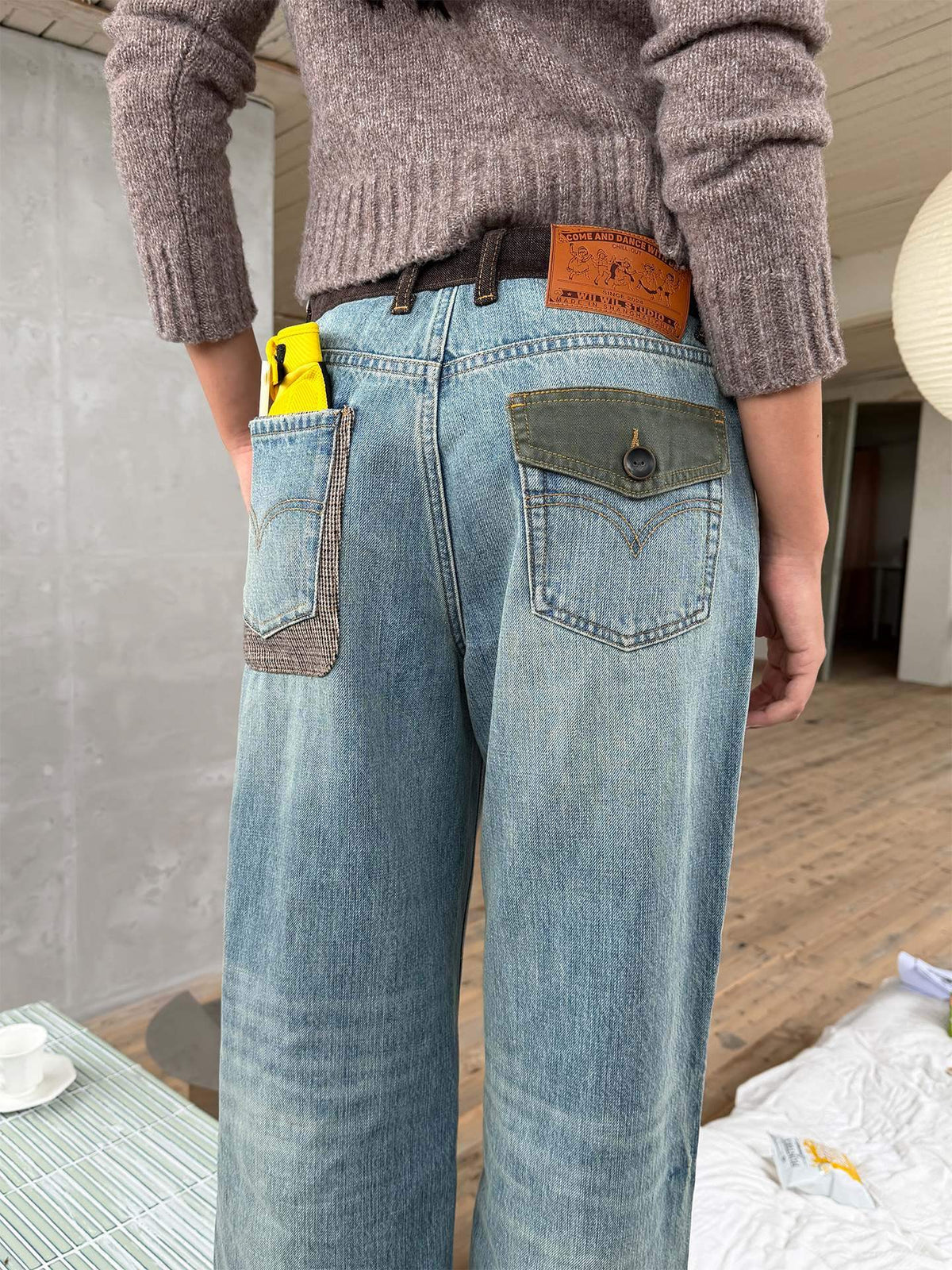 wii_wil_Washed_Vintage_Patch_Pocket_Fold_Over_Waist_Light_Blue_Women&