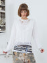 wii wil White Crewneck Lace Camisole Illusion Print Women&