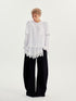 wii wil White Lace Hem Spliced Faux Two Piece Women&