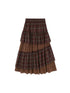 DIDDI MODA Retro Plaid Lace Tiered Ruffle Skirt