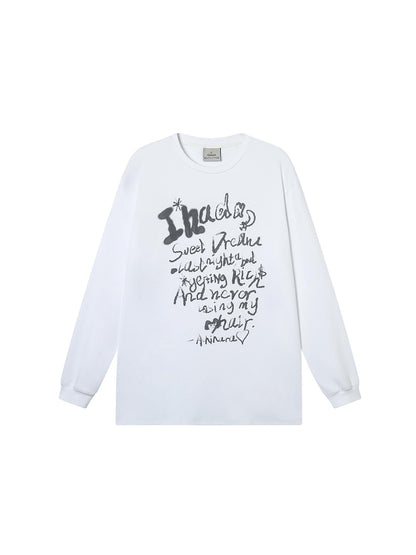 Achihara Wish Tee Loose Graphic Print Top For Luck And Style