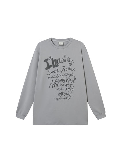 Achihara Wish Tee Loose Graphic Print Top For Luck And Style